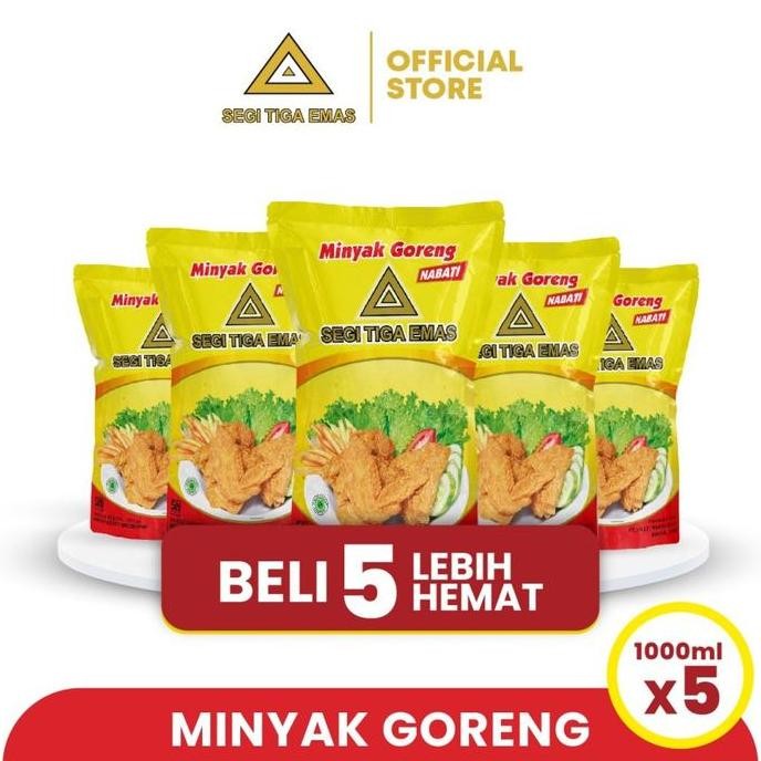 

Grosir Minyak Goreng Segi Tiga Emas 1L - Multipack 5Pcs