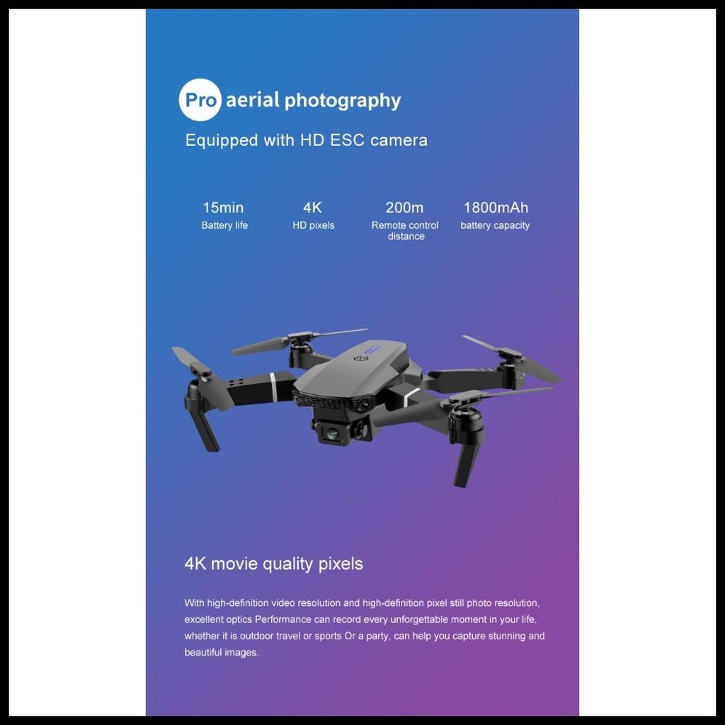 DRONE MINI RC 4K HD CAMERA  DRONE 4K KAMERA HD POSISI VISUAL ORIGINAL INDOOR OUTDOOR DRONE