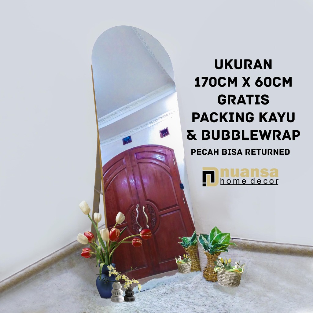 STANDING MIRROR FULL BODY OVAL - CERMIN OVAL - CERMIN STANDING - CERMIN FULL BODY - KACA CERMIN - ST