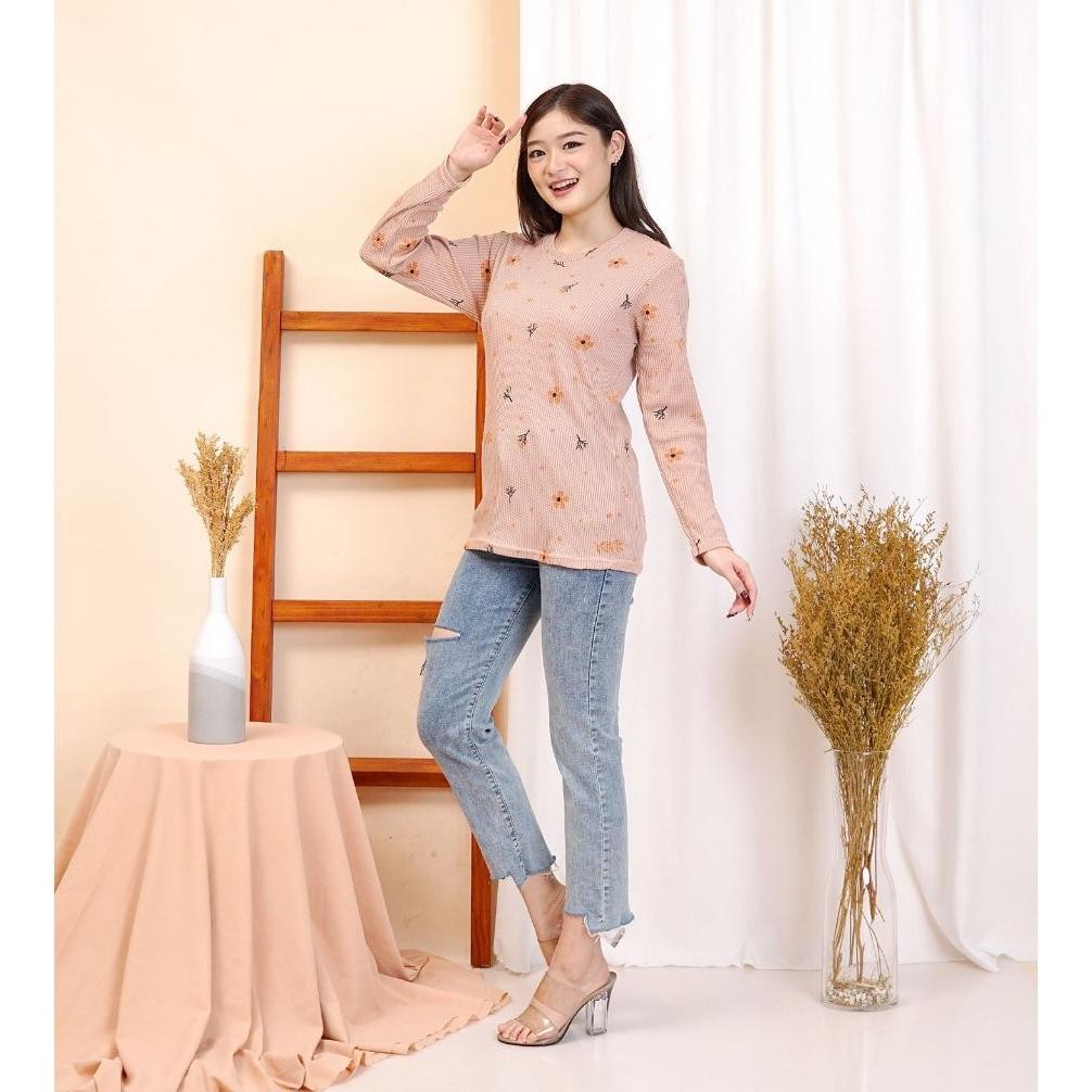 Kaos Rib Knit Waffle | Rib Knit Printing | Kaos Knit Korean Style | Kaos Motif Rib Waffle | Kaos Kni