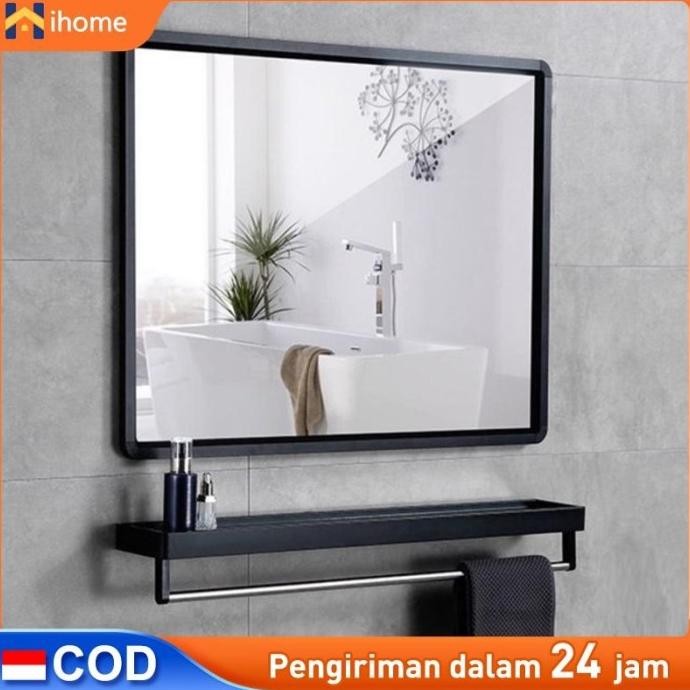 Cermin Dinding Gantung Dengan Rak Kaca Cermin Tebal Cermin Tempel Dinding Minimalis