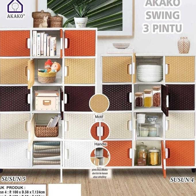 LEMARI AKAKO SWING 3 PINTU/AKAKO LEMARI BUFFET SUSUN SERBAGUNA