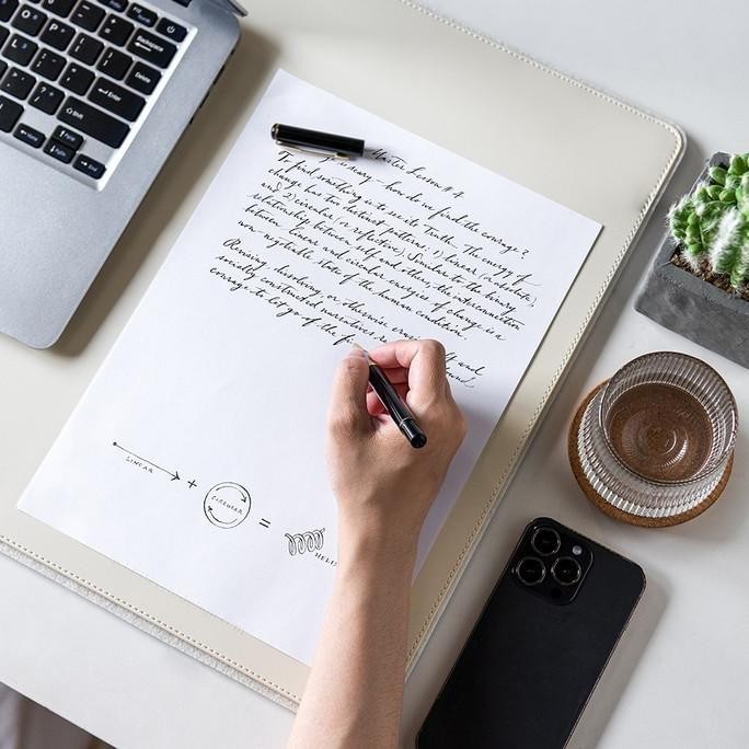 Murah Desk mat DNAC - Minimalistic Desk mat Mousepad Leather from DNAC Gray Non COD