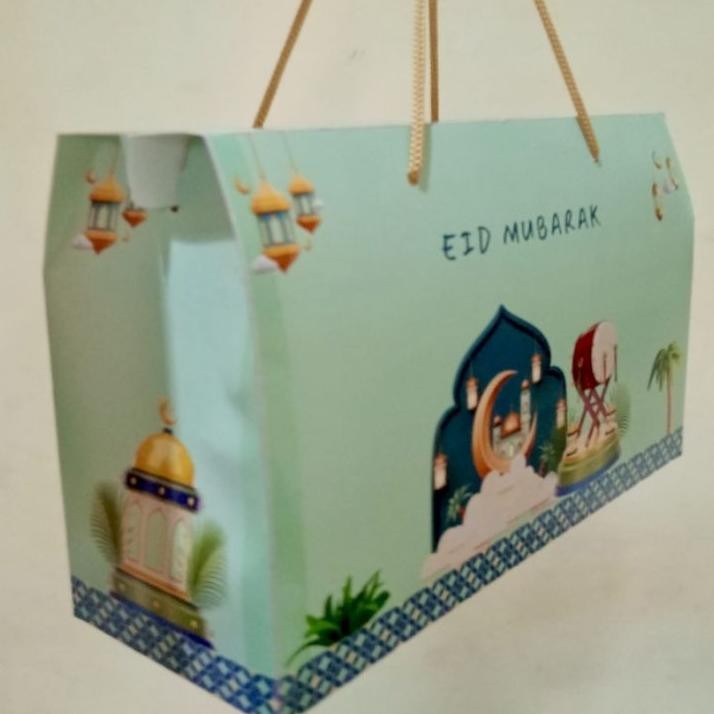 

10 Pc Gable Bo Hamper Idul Fitri Muat 3 Tople Jar 750 Ml Hijau Tua Poly Gold U 281011 Cm Tinggi Total 16Cm