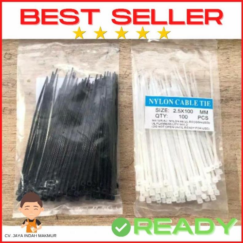 

Nld-1419 Cable Ties 100 Mm White Black | Kabel Ties | Cable Tie | Putih | Kabel Tis 100Pcs