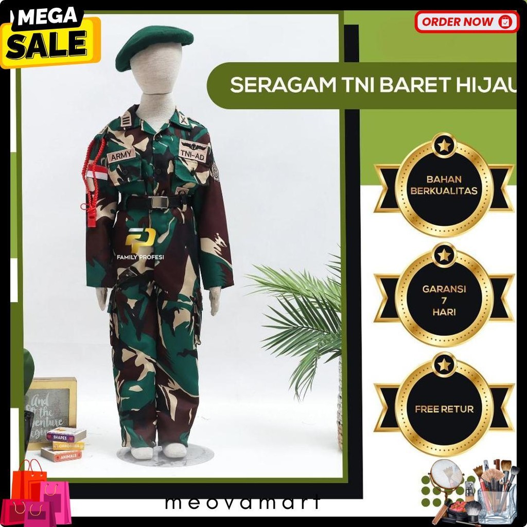 Baju Tentara Anak Laki Laki Perempuan Tni Ad Seragam Sekolah Tk Usia 3 Sampai 7 Tahun Terlengkap Dan
