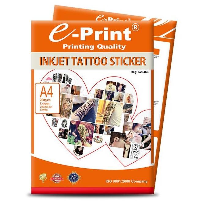 

E-Print Kertas Stiker Tatto Inkjet Temporary A4 200Gsm Terlaris