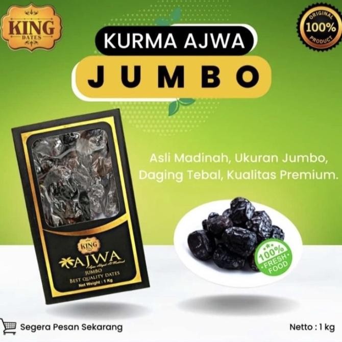 

Grosir Kurma Ajwa Jumbo King Dates 1 Kg Korma Azwa Medina Tamr Organik Arab