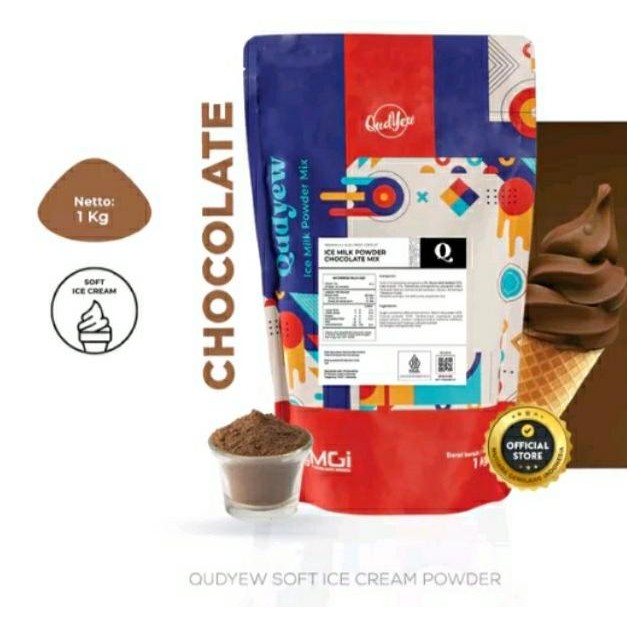 

Murah Qudyew Soft Ice Cream Powder Rasa Coklat Bubuk Es Krim Halal Murah