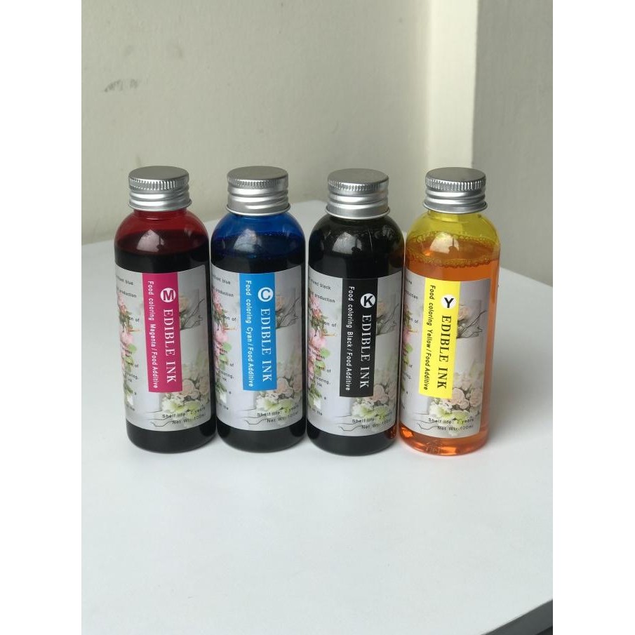 

TERSEDIA EDIBLE INK / TINTA EDIBLE / EDIBLE PRINTER / 1 SET 4 WARNA