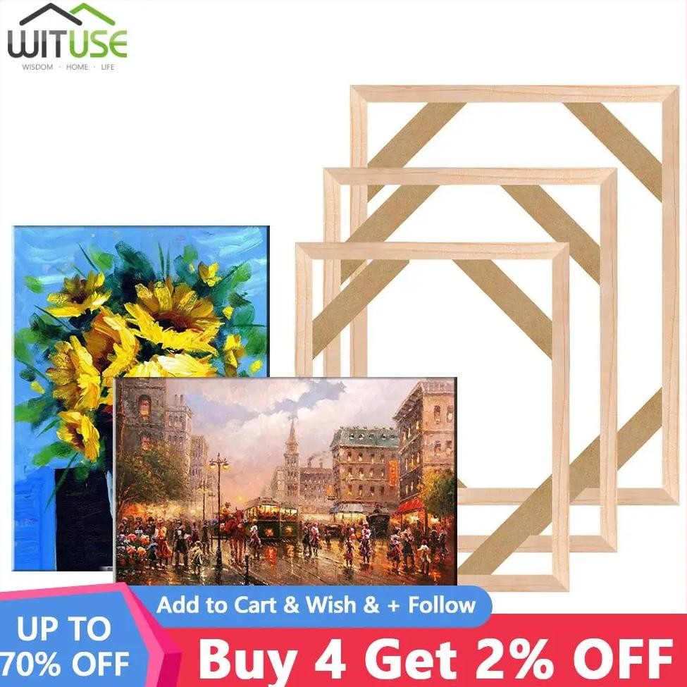 

Diy Solid Wooden Picture Frame Canvas Bars Stretcher Kit Accessory Materials Supply For Oil Painting And Paint Wall Art