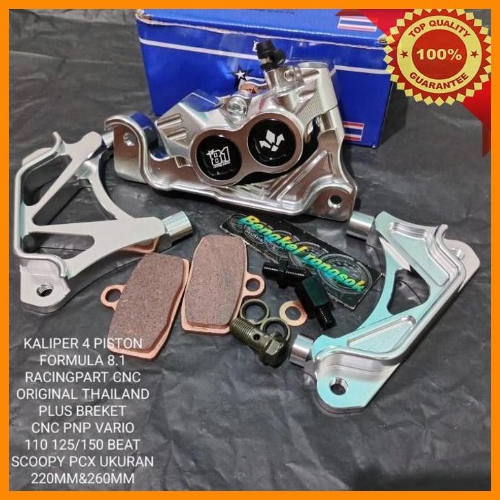 [br0] kaliper 4 piston formula 8.1 racingpart cnc original thailand plus breket cnc pnp vario pcx uk