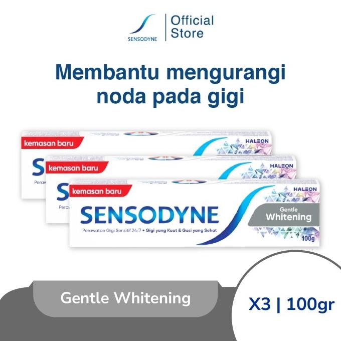 Sensodyne Toothpaste Pasta Gigi Gentle Whitening 3X100Gr [Triplepack] Termurah