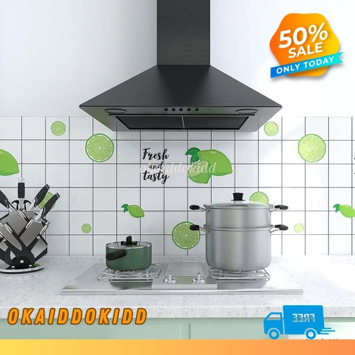 STIKER DINDING DAPUR BUAH TANAMAN STICKER WALLPAPER ANTI PANAS MINYAK BEST QUALITY 