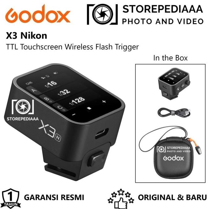 Godox X3 Nikon Touchscreen Wireless Flash Trigger for Nikon X3 N TTL HSS murah