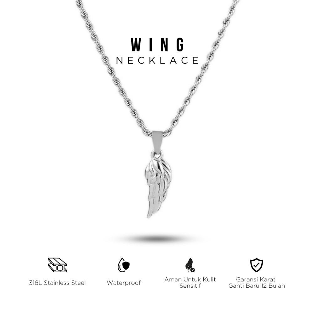 PROJECT NINETYSEVEN - Wing Necklace - Kalung Pria Wanita Liontin Sayap Anti Karat