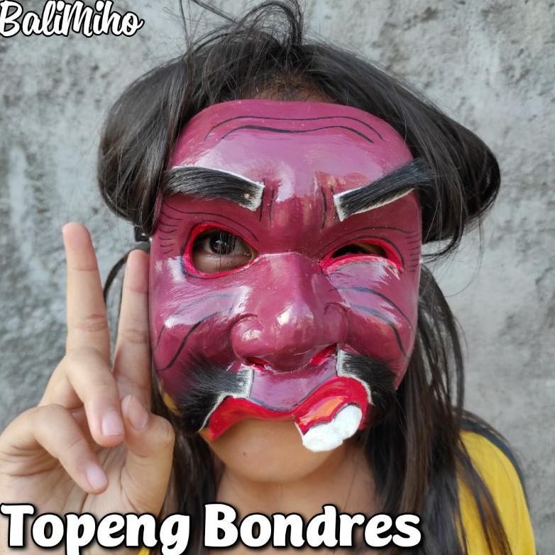 Living Topeng Bondres Bali/Topeng Kayu/Topeng Lucu/Topeng Bali Lucu/Topeng Bibir Miring/Topeng Unik 