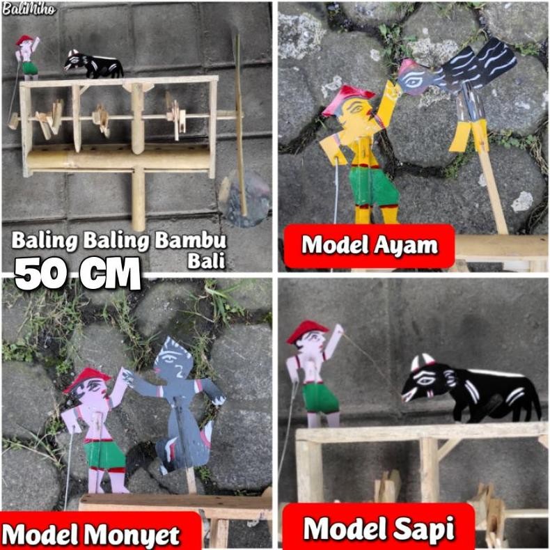 Living Kincir Angin Bambu Bali 50 Cm/Baling Baling Bambu/Kincir Angin Bambu/Pindekan/Mainan Tradisio