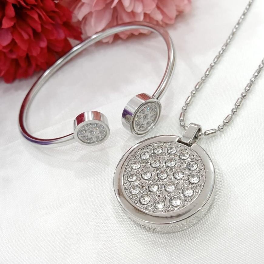 1 Set Kalung Kesehatan Quantum Pendant Permata - Gelang Kesehatan MCI