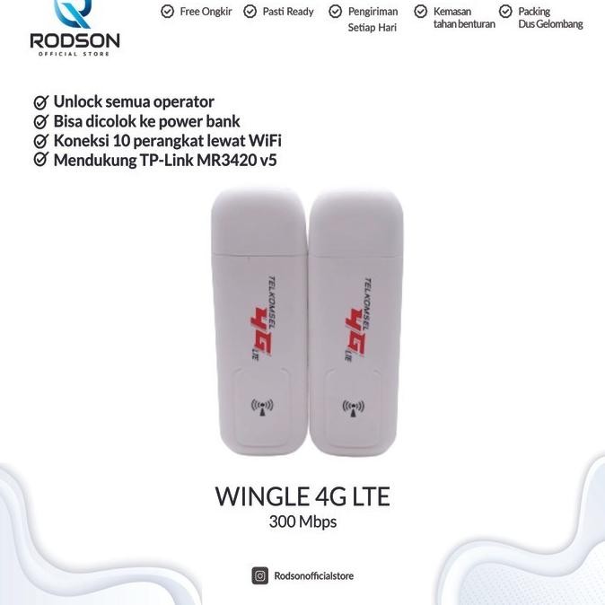 Murah Modem WIFI Wingle S300 Telkomsel 4G LTE 300Mbps dan Kartu Telkomsel Non COD