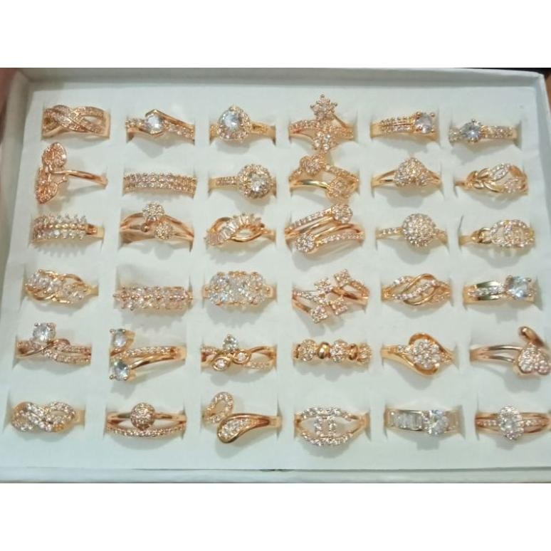 Grosir 12 pcs cincin xuping gold, cincin wanita dewasa