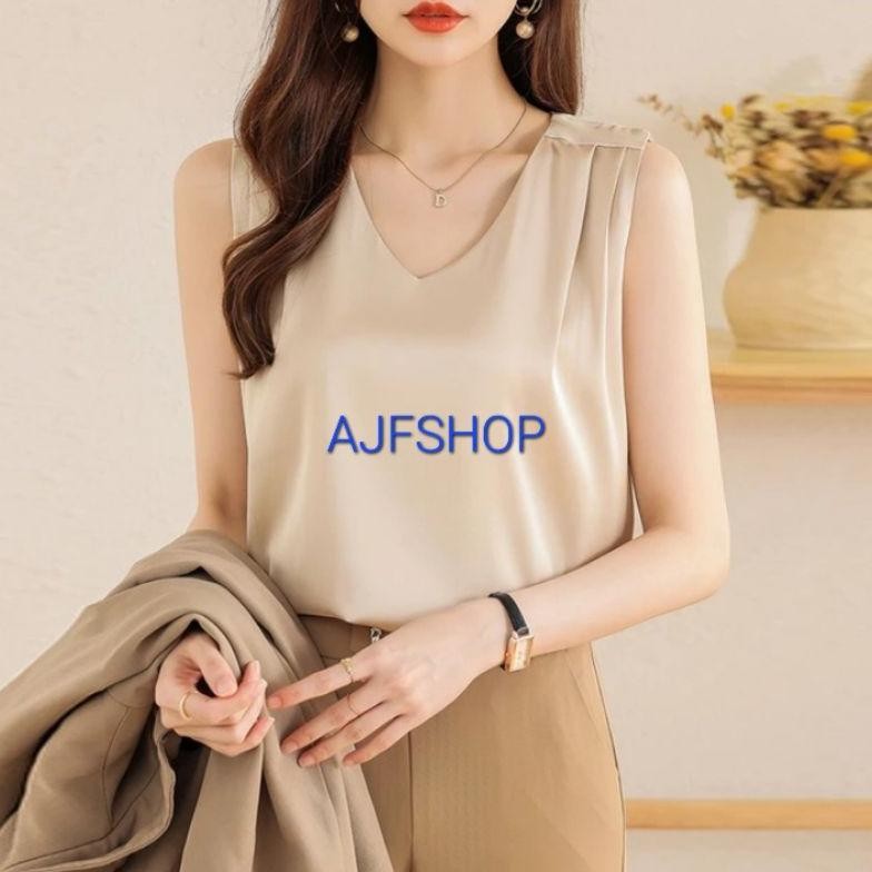 Inner Tanpa Lengan Dalaman Blazer Wanita Blouse Atasan