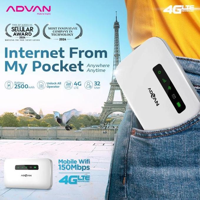 Murah ADVAN Ipocket MIFI MF01 Unlock All Operator baterai 2500 mAh Portable Wifi Device Free SIM Car