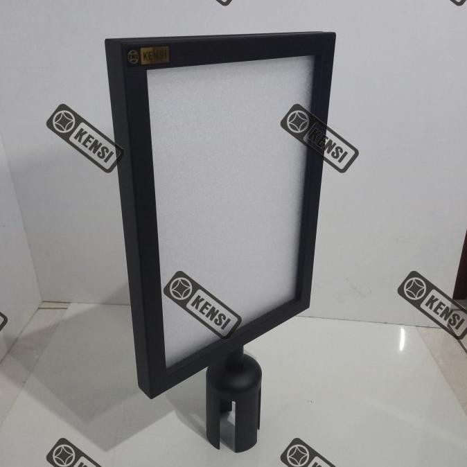 

Sign Board Frame Display A4 Potrait Signage Hitam Papan Tiang Antrian Original