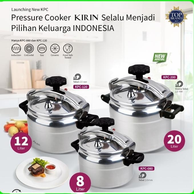 PANCI PRESTO KIRIN KPC SERIES PRESSURE COOKER/KIRIN Presto Kapasitas 4 liter - 12 Liter GLM