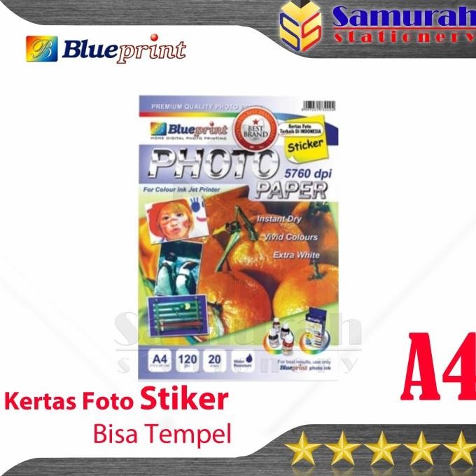 

Kertas Foto Stiker Blueprint Ukuran A4 / Glossy Sticker Bp-Gsa4120 Terlaris
