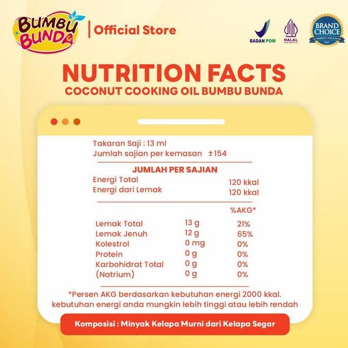 

Bumbu Bunda by Elia Coconut Cooking Oil Minyak Kelapa Dara / Minyak MPASI / BB Booster MPASI / CCO / VCO / Lemak MPASI HF