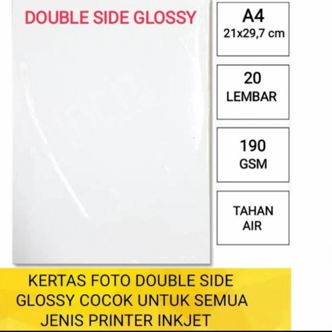 

Kertas Foto Glossy Double Side 190 Gsm Isi 20/Photo Paper 190 Gram Terbaru