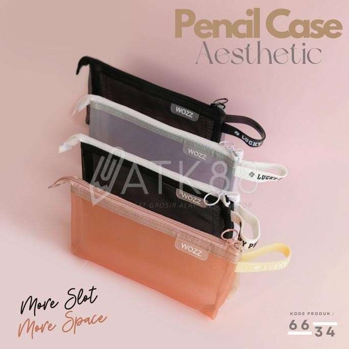 

Terbaru Tempat Pensil Transparan Two Tone 6634 / Pencil Case Resleting Pouch