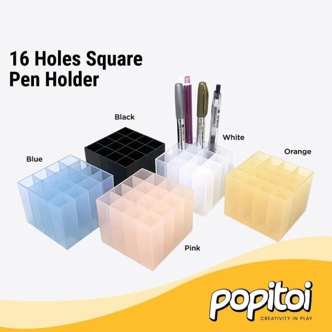 

Terbaru 16 Holes Pen Pencil Holder Box Organizer - Kotak Tempat Pensil Pulpen