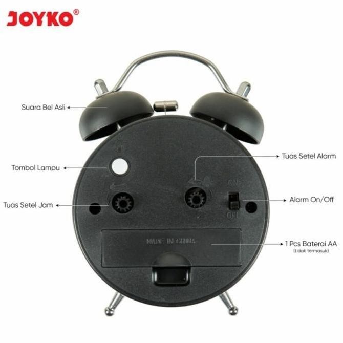 

Jam Weker JOYKO ALCL601/Jam Beker/Jam Meja Alarm Kring/Jam Weker Meja Black Lampu HFS