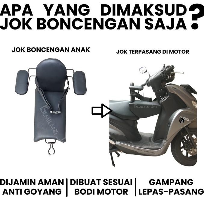 JOK BONCENGAN ANAK UNTUK MOTOR FREEGO ADA BESI SANDARAN & SEATBELT
