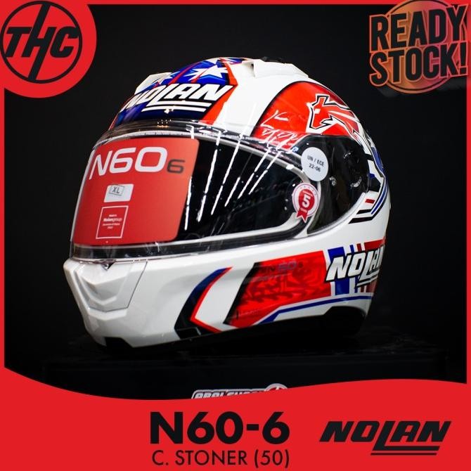 Nolan N606 Gemini Replica Casey Stoner 50 N60-6 Full Face Helm - Asli
