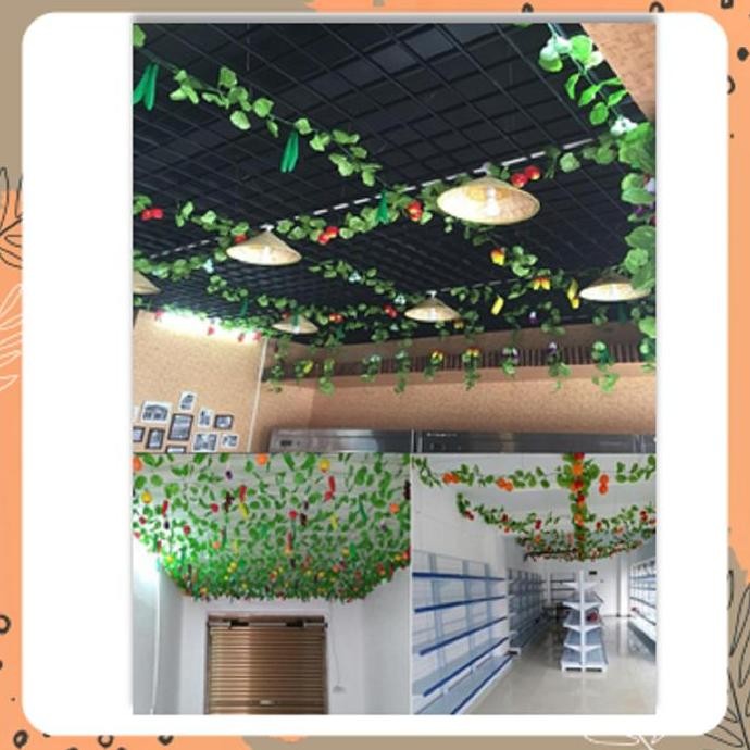 New Pohon Tanaman Buah Sayuran Plastik Hiasan Dinding Rambat