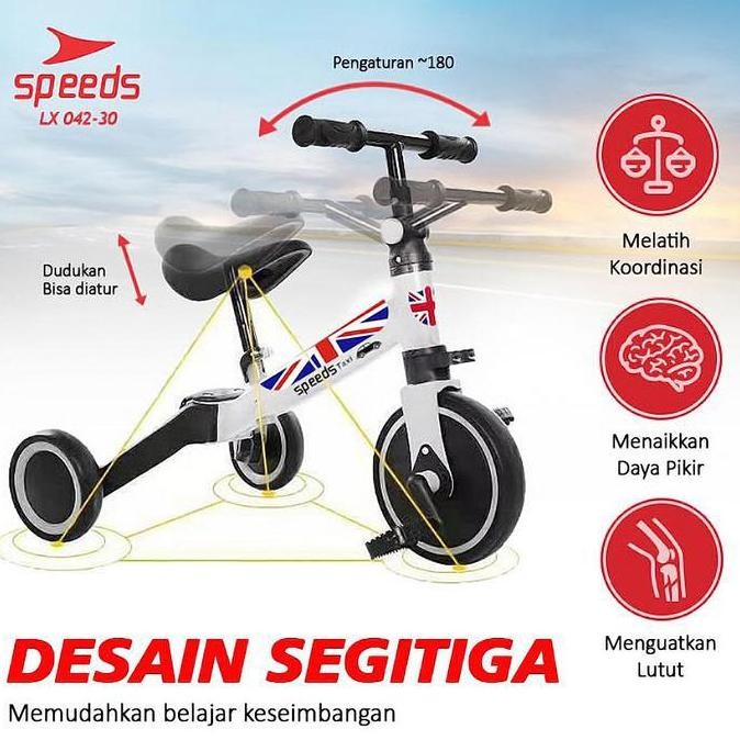 Terlaris Speeds Sepeda Anak Roda 3 Sepeda Mini 2In1 Taxi Balance Bike Push Bike Sepeda Keseimbangan 