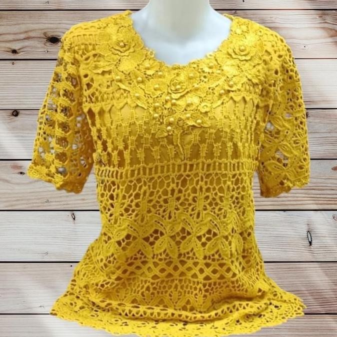 (Excellent) D 533695 mute atasan wanita brukat terbaru / blus lengan pendek cewek brokat