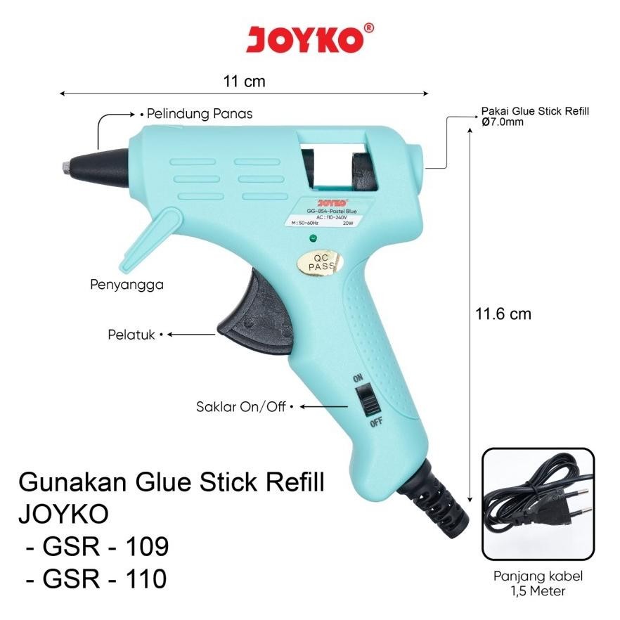

Me41 Glue Gun Joyko Gg-854 Pastel Color / Lem Tembak Serba Guna 20Watt Hot Melt Glue Hemat