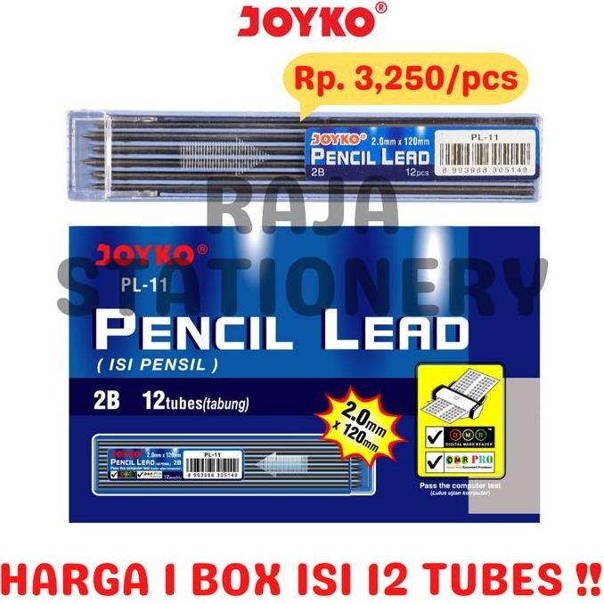 

Terbaru JOYKO PENCIL LEAD 2.0mm 2B ISI PENSIL MEKANIK 2.0 Joyko PL-11 [12PCS]