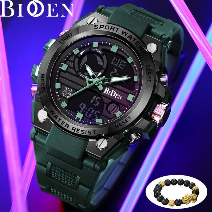 BIDEN Jam Tangan Pria Analog&Digital Sports Tali Silikon