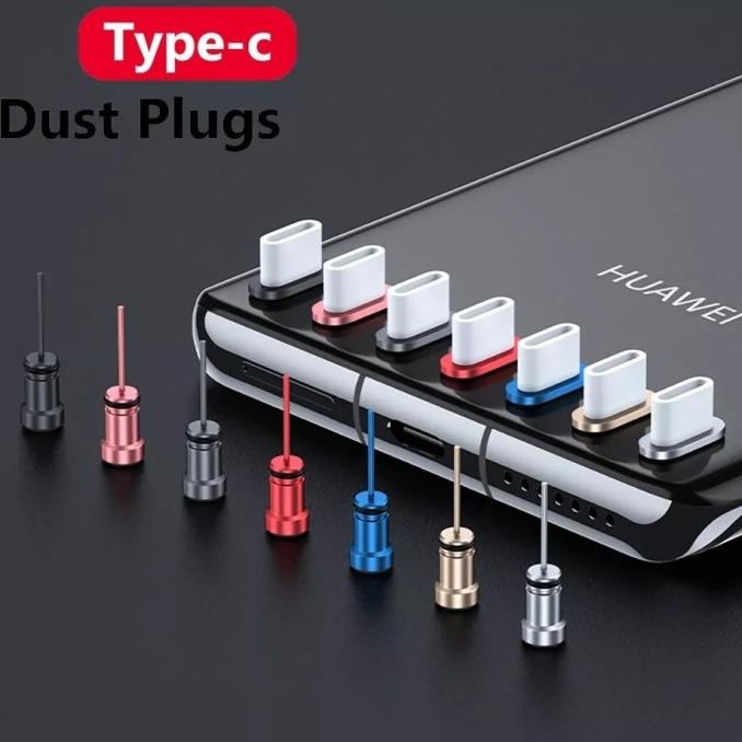 1 Set Anti Dust Debu Penutup Port Usb Type C Dan Earphone Jack 3.5Mm