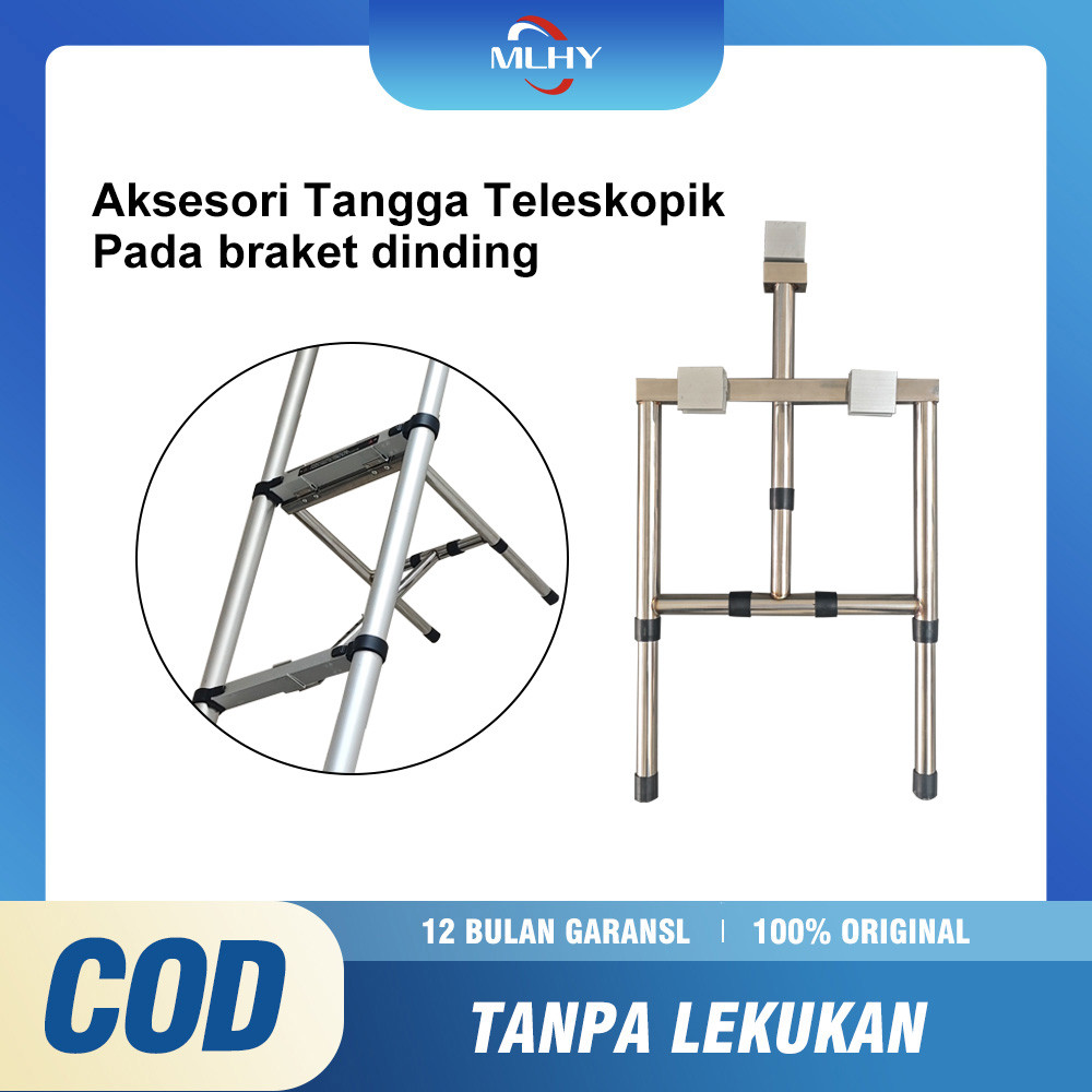 Tangga lipat tangga menempel pada dinding penyangga braket paduan aluminium