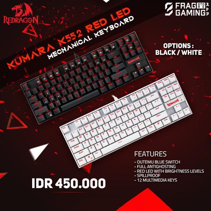 Redragon / Red dragon Gaming Keyboard Mechanical KUMARA - K552 RED LED
