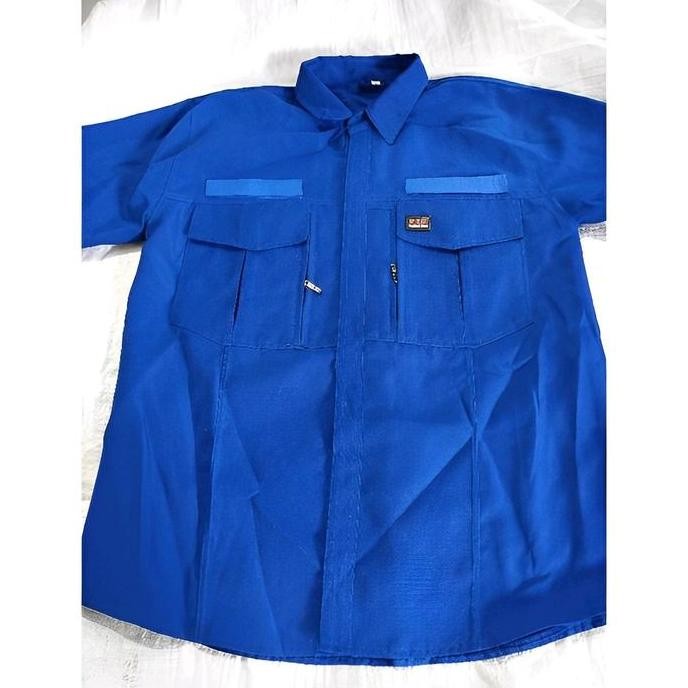 Promo Kemeja Tactical W-Tac Pendek Merah Navy Dan Biru Dongker Pria Katun Tebal Formal Casual Cowok