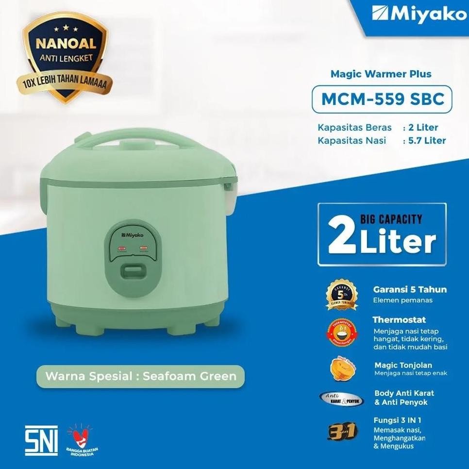 MIYAKO - MCM-559SBC 2L | mejikom | magic com | magicom | penanak nasi | rice cooker 2 liter | mejiko
