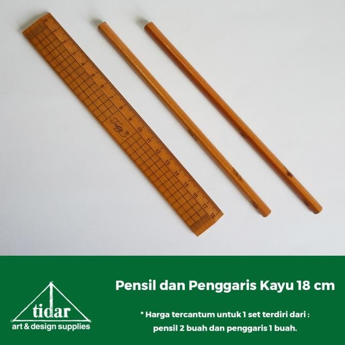 

siap kirim pensil penggaris kayu 18 cm - pencil mistar grafir