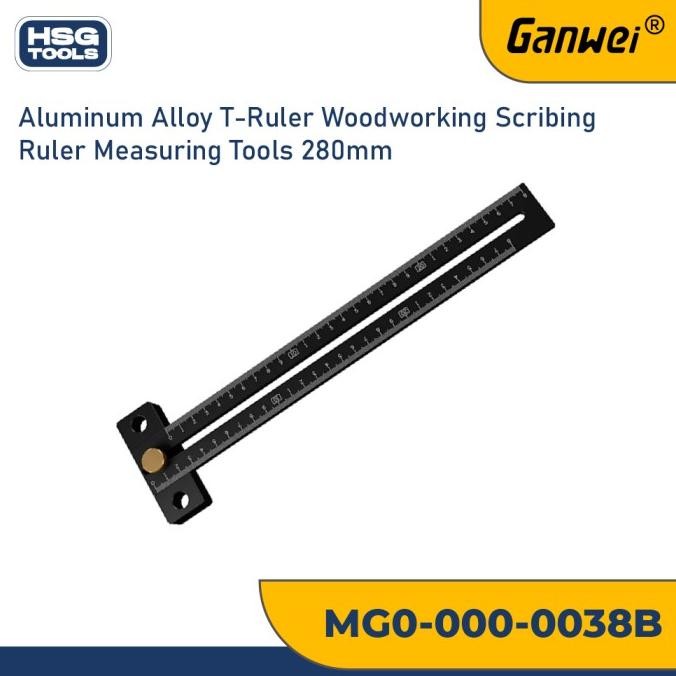

siap kirim ganwei 0038b penggaris t aluminum woodworking scribe t-ruler 280mm